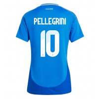 Camisa de Futebol Itália Lorenzo Pellegrini #10 Equipamento Principal Mulheres Europeu 2024 Manga Curta